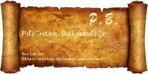 Péntek Balambér névjegykártya